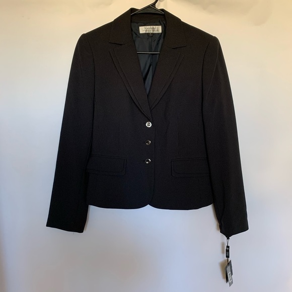 Tahari Arthur Levine Navy Blue Pinstripe Blazer 8 - Picture 8 of 8